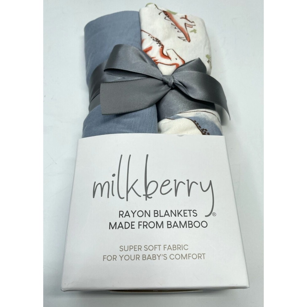 Milkberry Rayon Blankets Made From Bamboo 2 Pack 36x 40"Multi-Use Soft Dinosaur